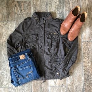 Free People Studded Military Utility Jacket